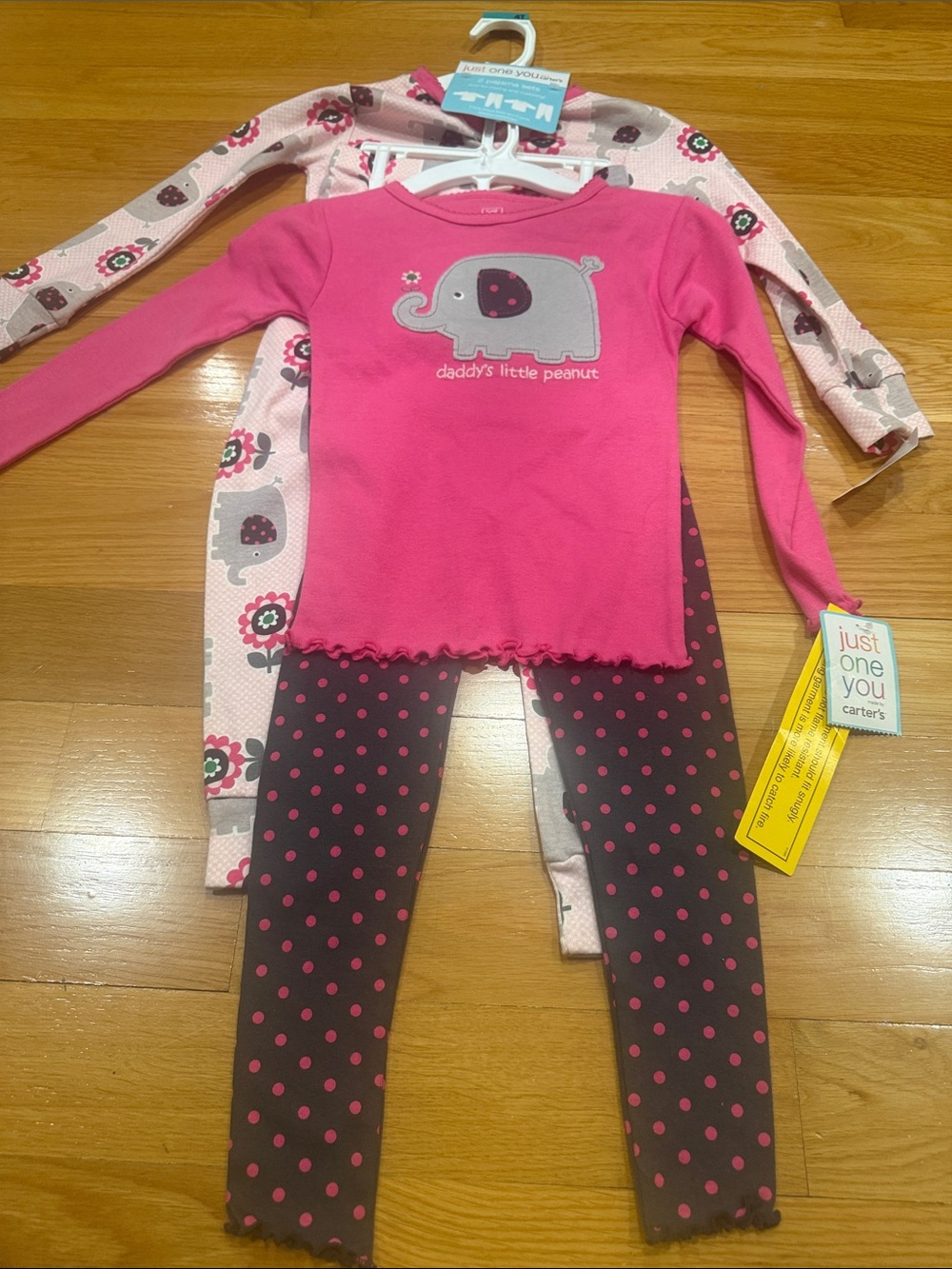 NWT Carter’s just one you girls 2 pajamas set size 4T.